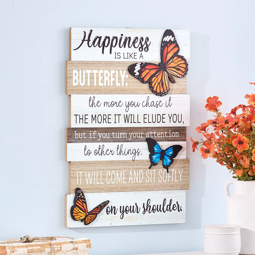 Vibrant Butterfly Sentiment Hanging Sign or Block Signs - Image 4