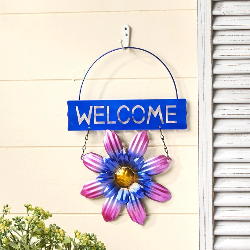 Vibrant Spring Welcome Sign Metal Wall Decor - Image 4