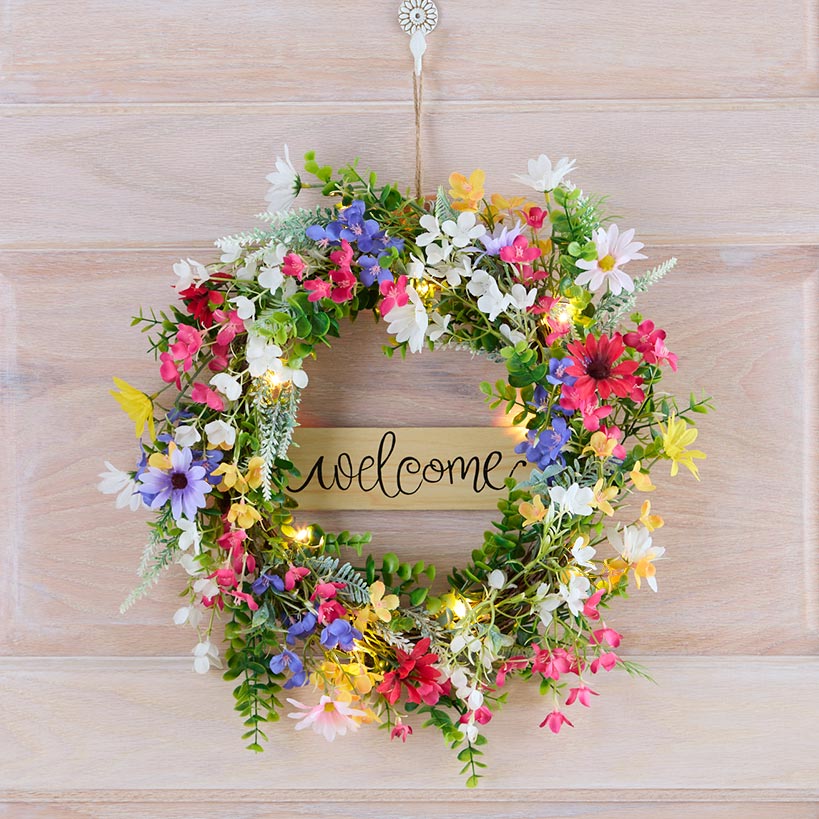 Vibrant Wildflower Garland or LED Candle Ring - Image 4