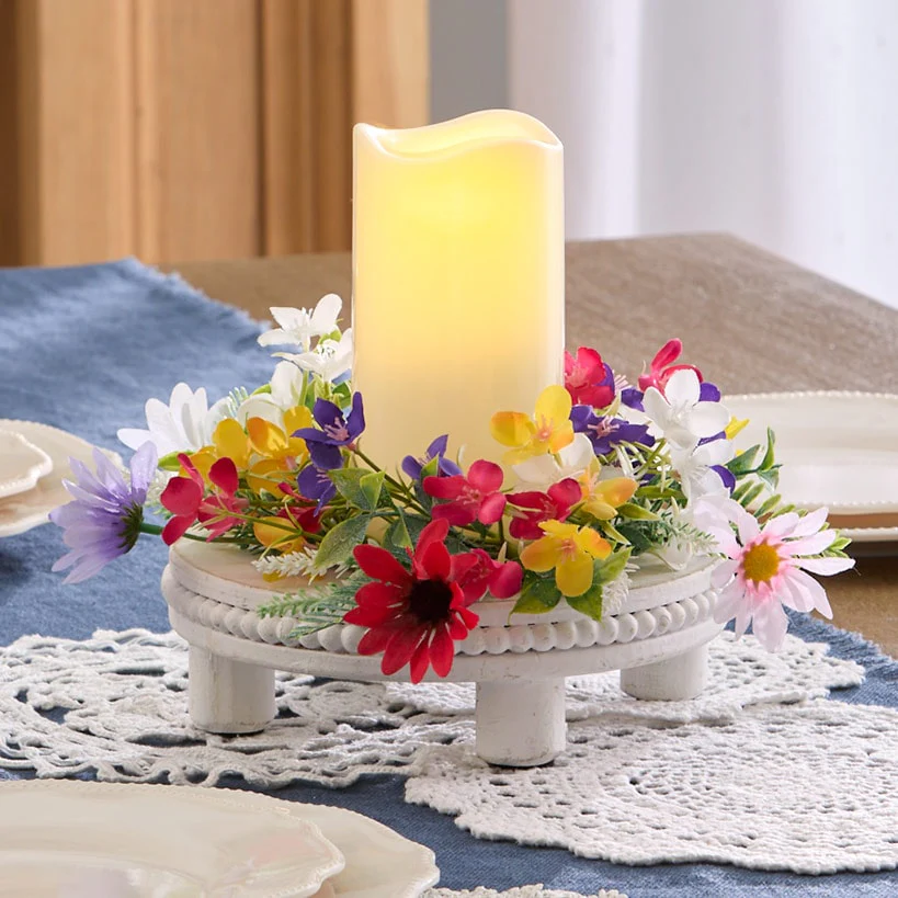 Vibrant Wildflower Garland or LED Candle Ring - Image 5
