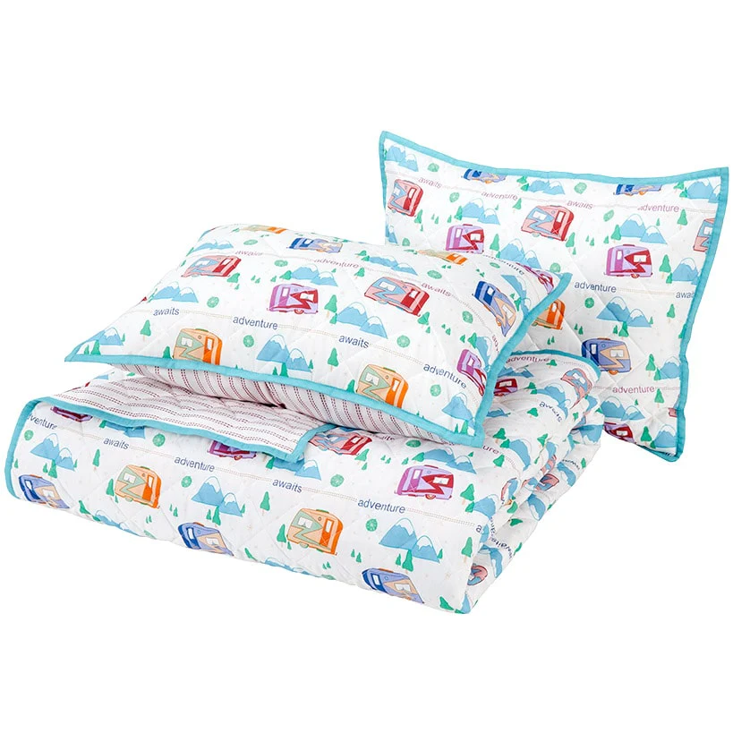 Vintage Camper Reversible Quilt, Sham, or Accent Pillow - Image 4