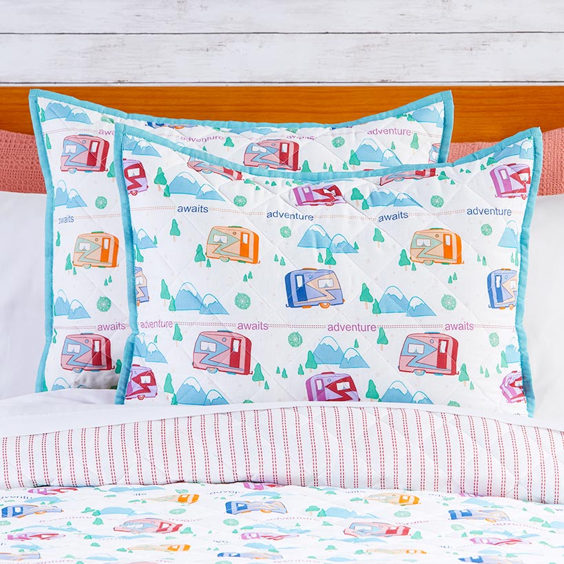 Vintage Camper Reversible Quilt, Sham, or Accent Pillow - Image 6