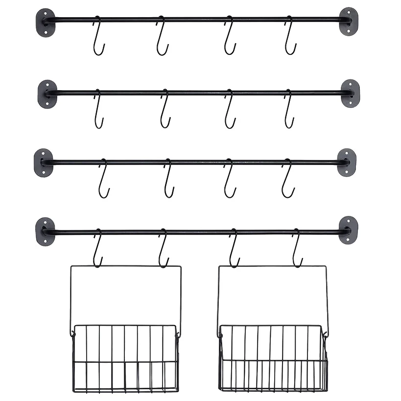 Wall-Mounted 4-Tier Coffee Mug Rack with Baskets - Image 2