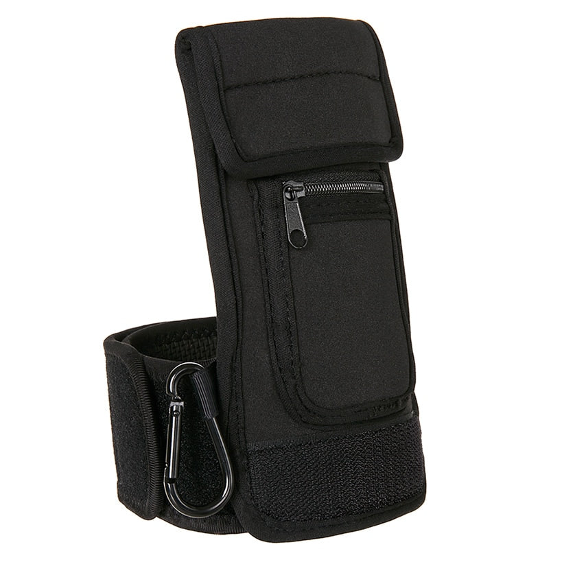 Water Bottle Pouch With Cell Phone Pocket, Secure Pocket and Lanyard - Image 2