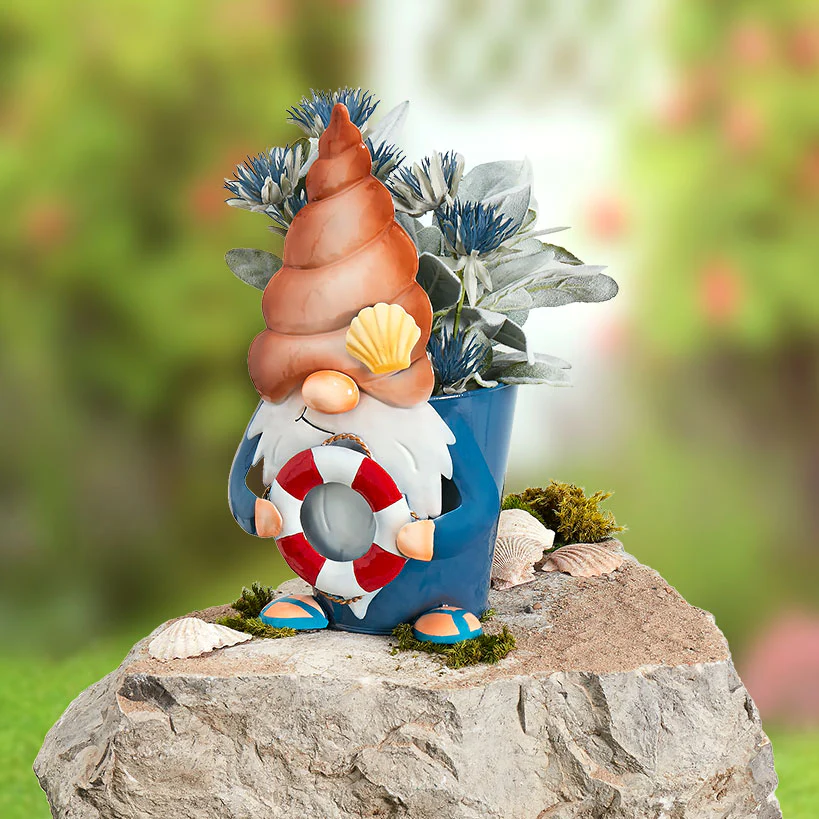 Whimsical Ocean Gnome Planter – Cute Accent for Plants and Decor - Image 2