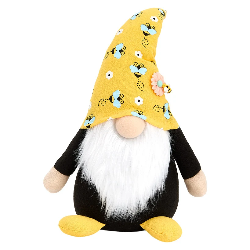 Whimsical Plush Bee Gnome with Buzzing Bees - Image 3
