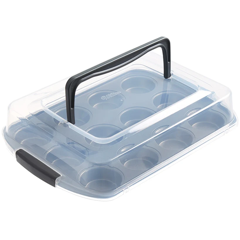 Wilton Nonstick 12-Cup Cupcake Pan with Travel Lid - Image 3