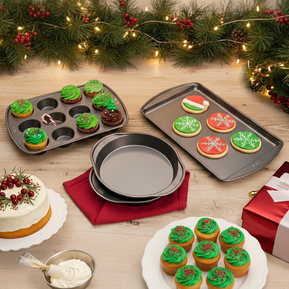 Wilton Nonstick Baking Pan Gift Set - Loaf, Round, Oblong, Muffin - Image 10