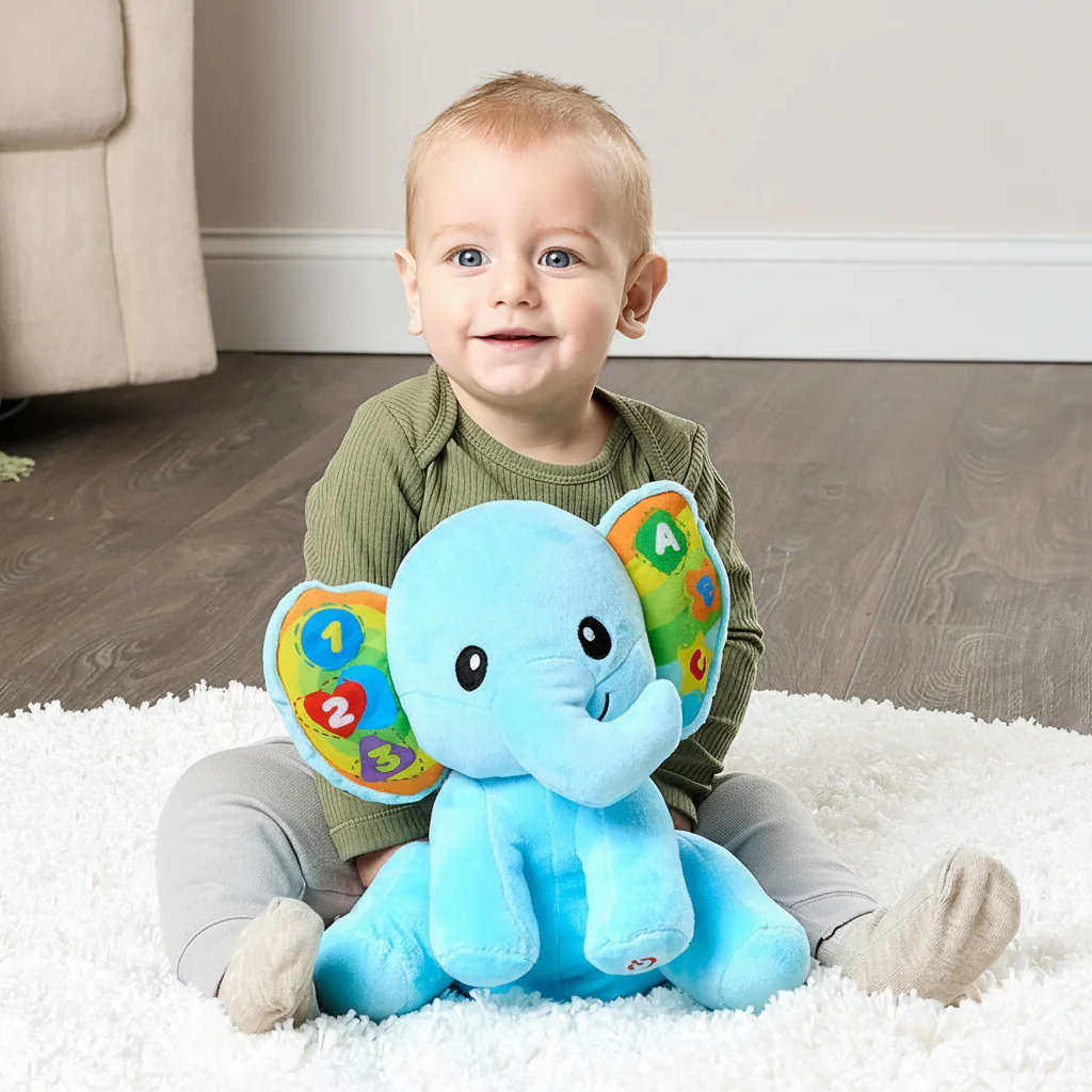 Winfun Interactive Elephant Plush Toy - Lights and Sound Learning Fun