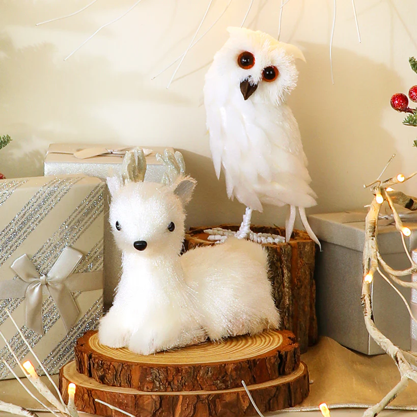 Winter White Woodland Decor - Owl or Deer - Image 2