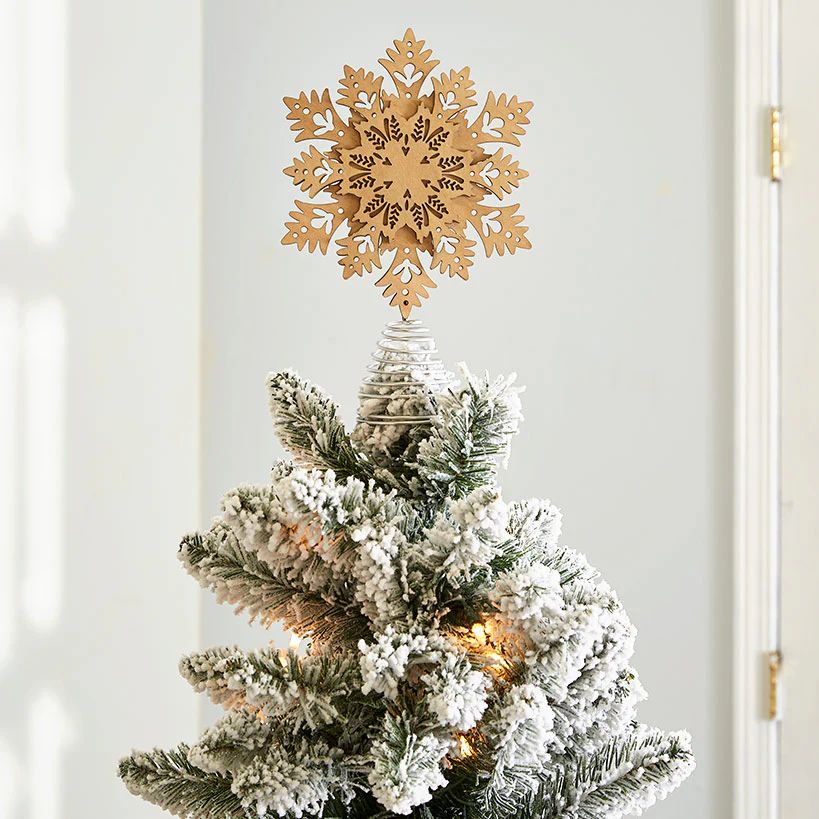 Winter Woodland Snowflake Christmas Tree Topper - Image 5