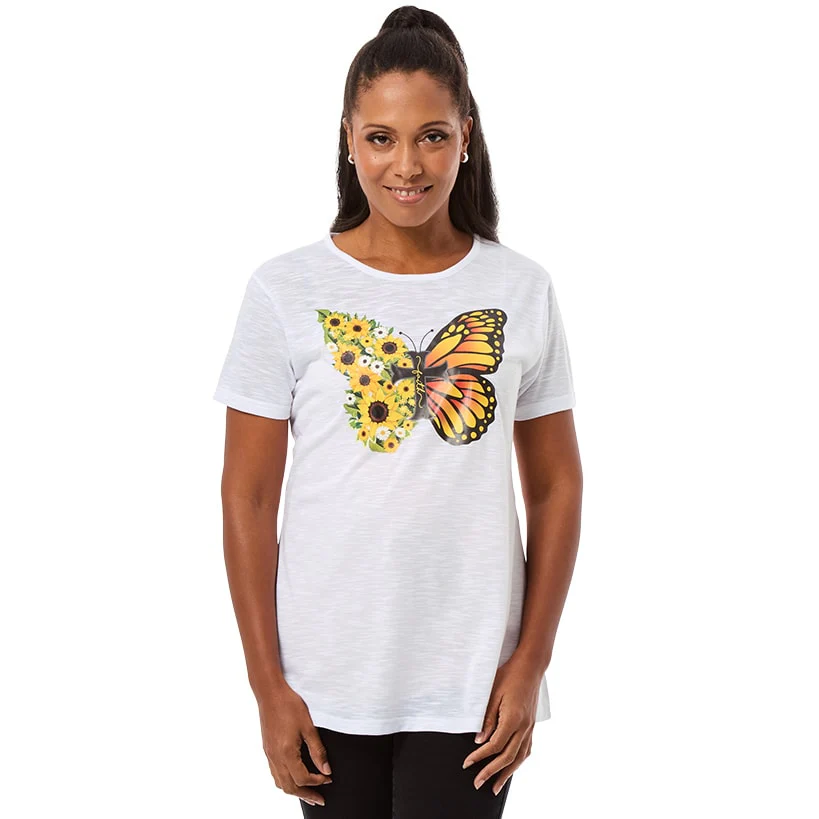 Women's Butterfly Short Sleeve Graphic T-Shirt - Image 6