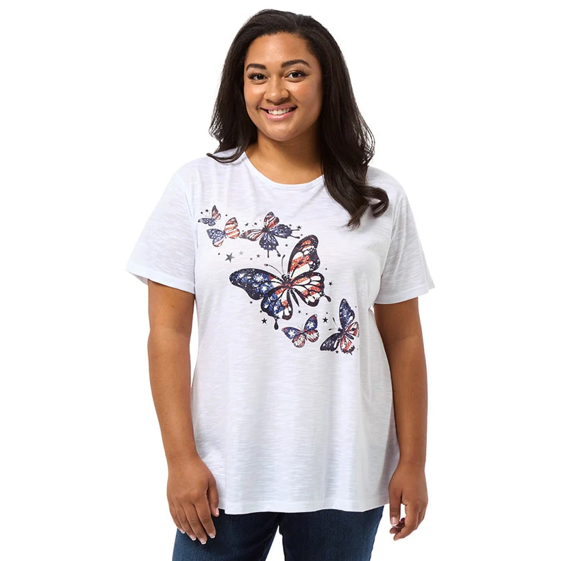 Women's Butterfly Short Sleeve Graphic T-Shirt - Image 7