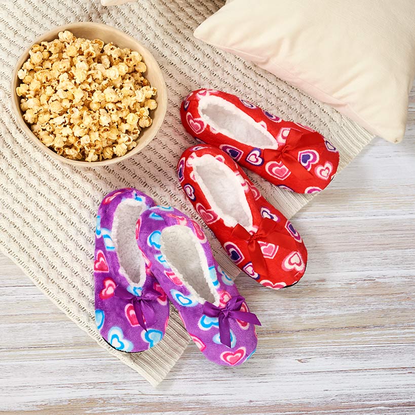 Women's Cozy Pull-On Slipper Socks with Grippers - Set of 2 - Image 3