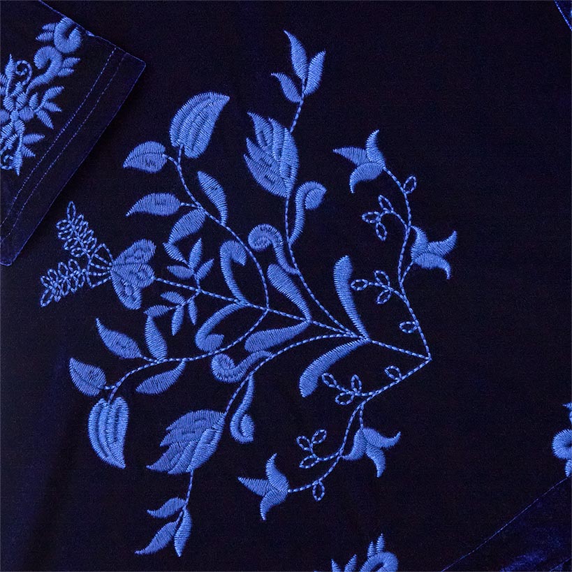 Women's Embroidered Velvet Open Front Cardigan - Image 12