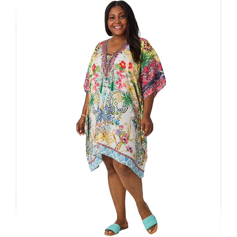 Women's Lace-Up Swimsuit Cover-Up Kaftan - Image 7