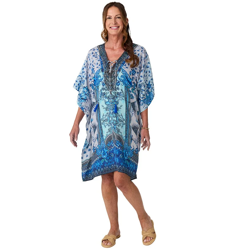 Women's Lace-Up Swimsuit Cover-Up Kaftan - Image 8