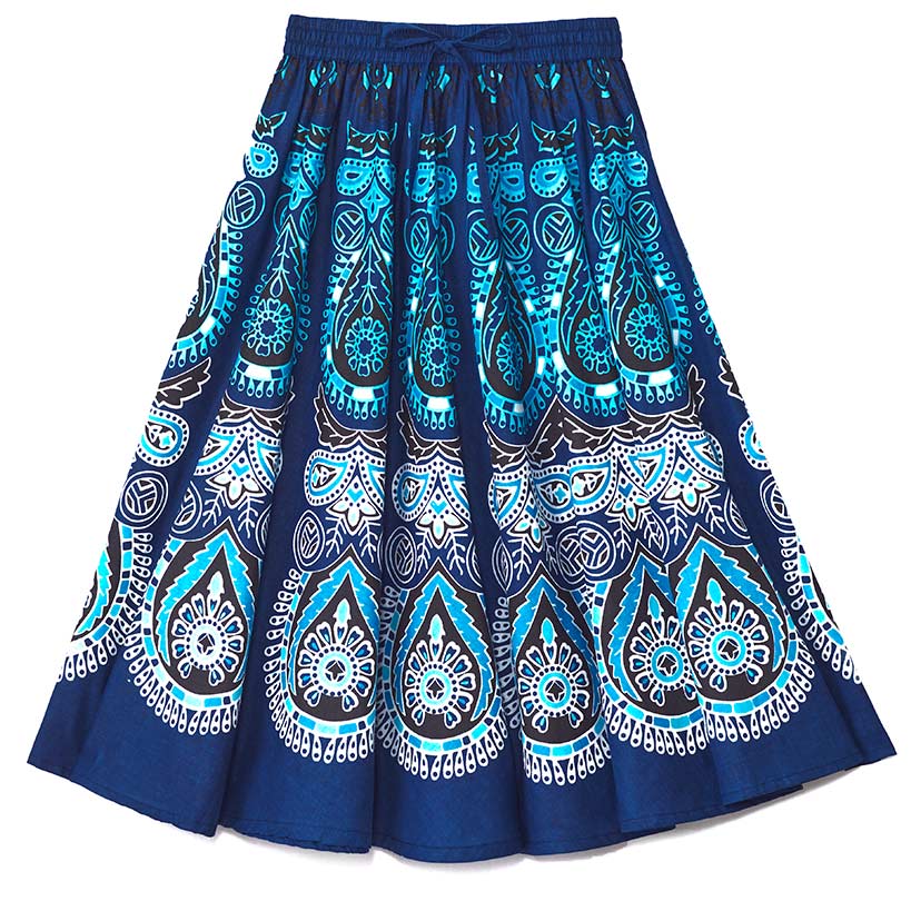 Women's Midi Circle Skirt in Paisley Print - Image 3
