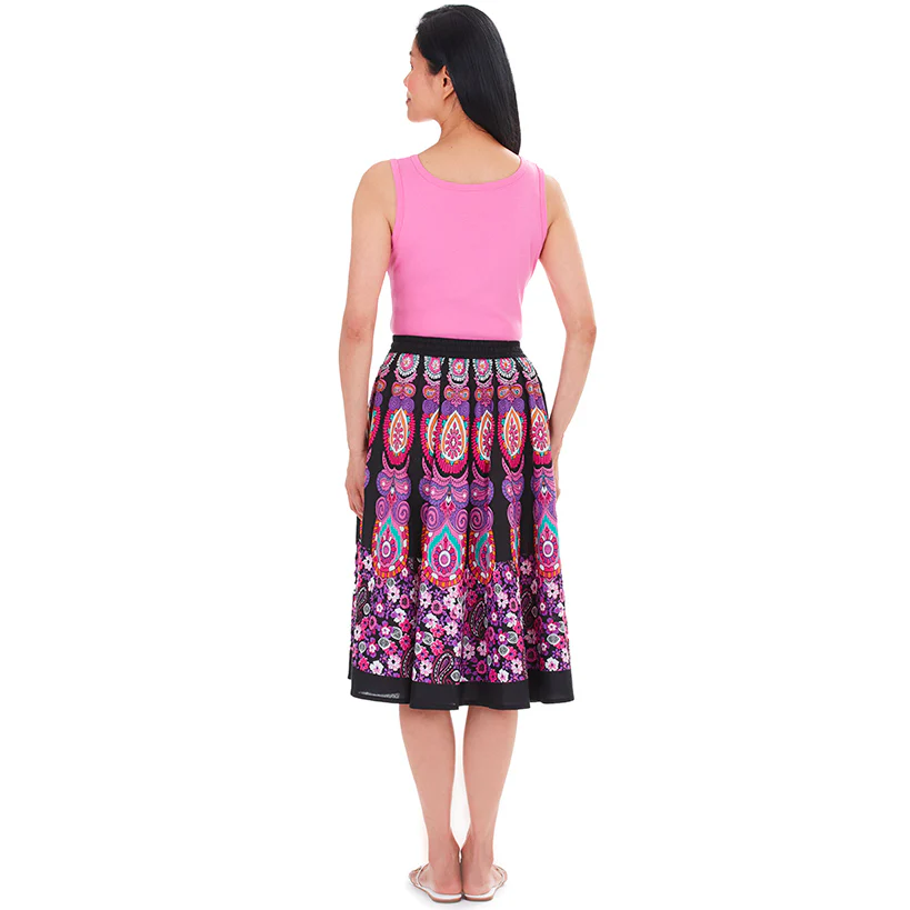 Women's Midi Circle Skirt in Paisley Print - Image 5