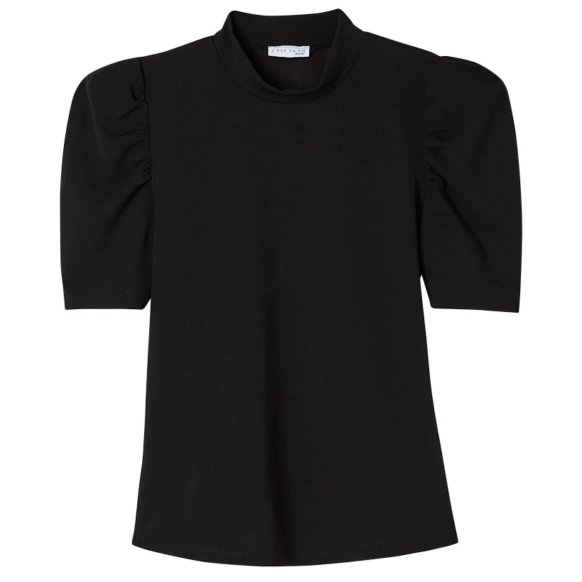 Women's Mock Neck Puff Sleeve Blouse - Image 4