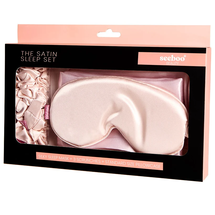 Women's Satin Sleep Gift Set - Pillowcase, Hair Ties, and Eye Mask - Image 4