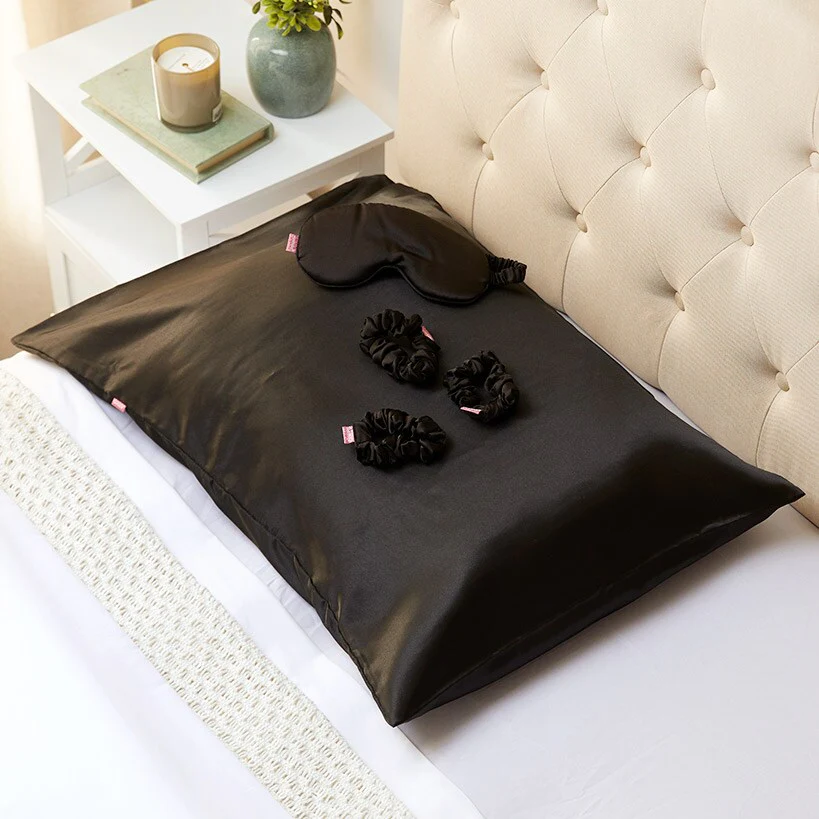 Women's Satin Sleep Gift Set - Pillowcase, Hair Ties, and Eye Mask - Image 8