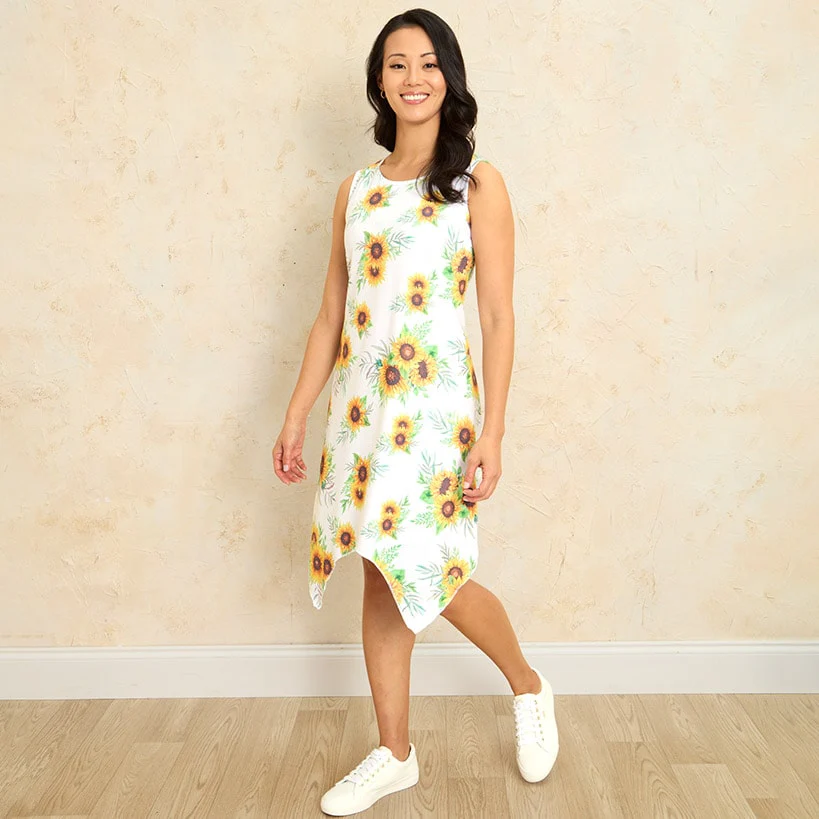 Women's Sleeveless Tank Swing Dress - Butterfly or Sunflower - Image 7