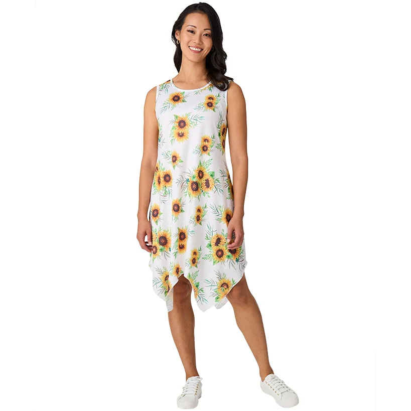 Women's Sleeveless Tank Swing Dress - Butterfly or Sunflower - Image 9
