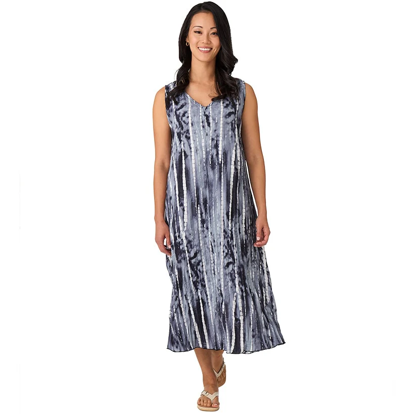Women's Tie-Dye V-Neck Midi Dress - Image 8