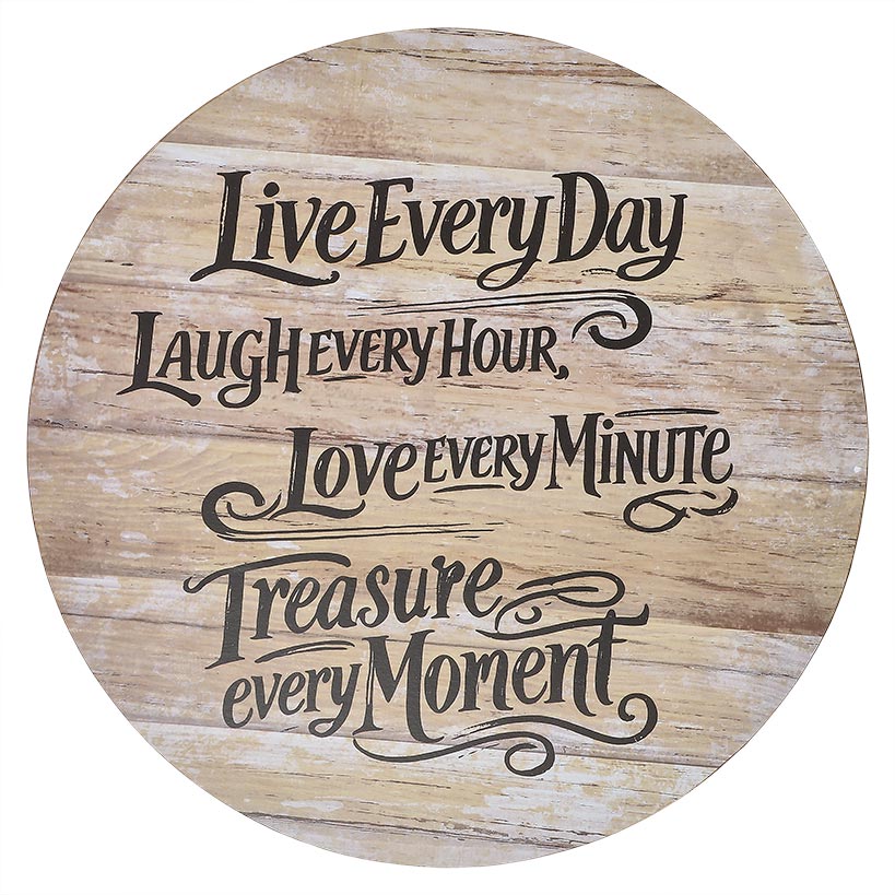 Wood Sentiment Printed 12" Kitchen Countertop Lazy Susan - Image 8