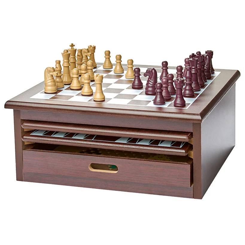 Wooden 15-in-1 Game Center - Family Fun with Chess, Checkers, and More - Image 2