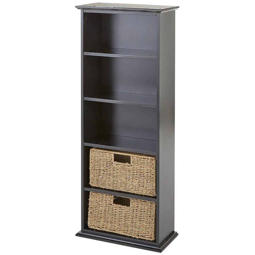 Wooden Shelving Unit with Seagrass Drawers - Image 5