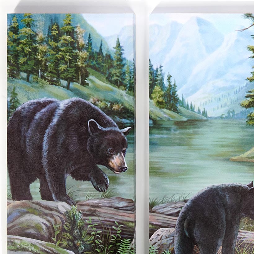 Woodland Animal Canvas Wall Art Trio - Bear or Deer - Image 2