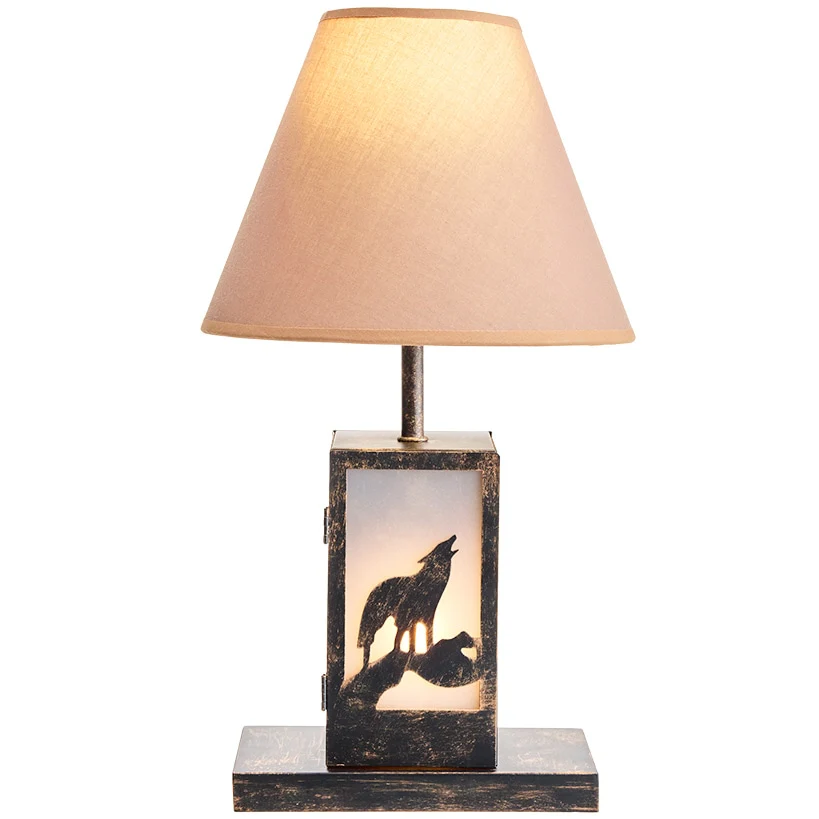 Woodland Animal Silhouette Tabletop Lamp - Bear, Moose, or Wolf - Image 6
