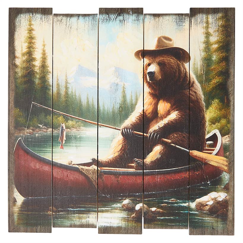 Woodland Bear Plank Wall Art – Rustic Decor for Nature Lovers - Image 7