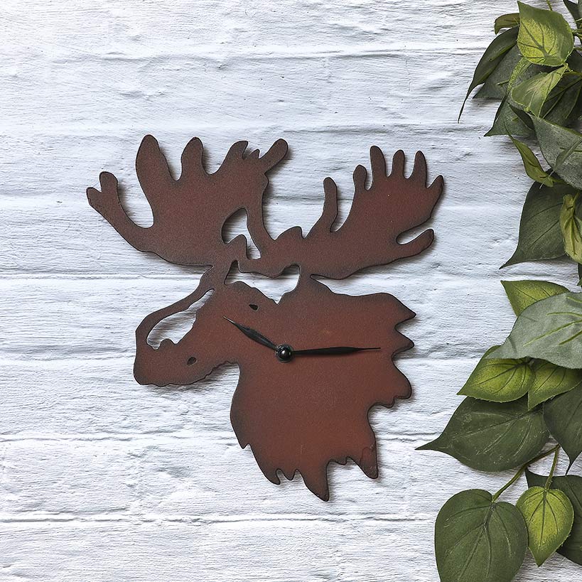 Woodland Clock Animal Silhouette Moose Bear of Eagle - Image 5